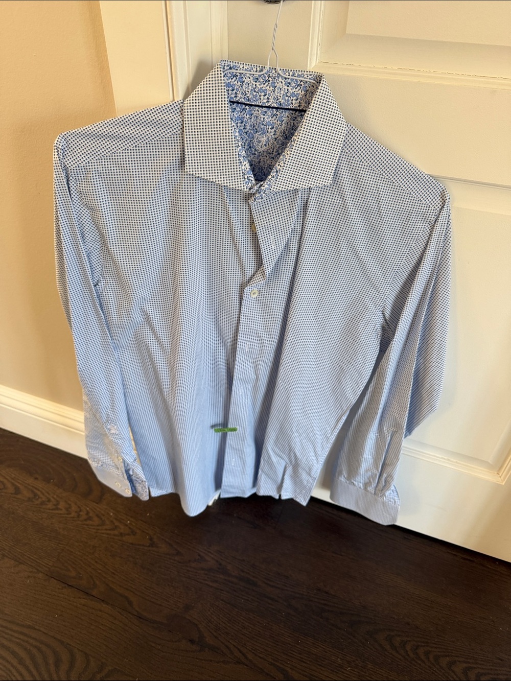 Bugatchi Classic Blue Micro-Check Men’s Dress Shirt